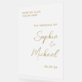 Gold Wedding Welcome Frosted Acryl Bord (Hoek)