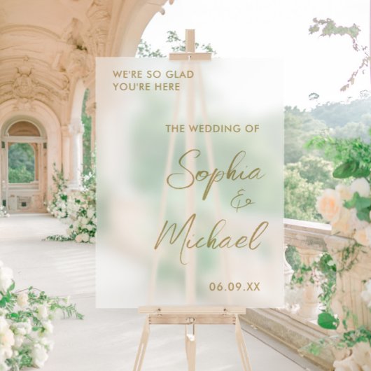Gold Wedding Welcome Frosted Acryl Bord