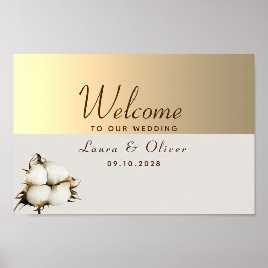 Gold Wedding Welcome Poster (Voorkant)
