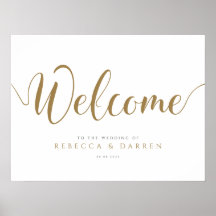 Gold Wedding Welcome Sign Aangepast