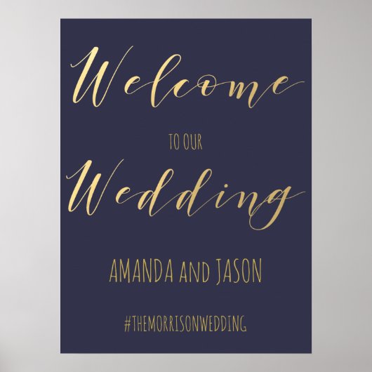 Gold Wedding-welkomstteken | Typografie-elegant Poster (Voorkant)