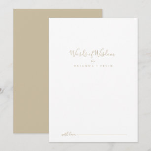 Gold Wedding Words of Wisdom Advice Kaart