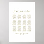 Gold Wedding Zoek je zitplaats Poster (Voorkant)