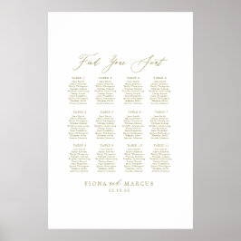 Gold Wedding Zoek je zitplaats Poster
