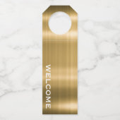 Gold Welcome Hospitality Bottle Neck Labels (Voorkant)