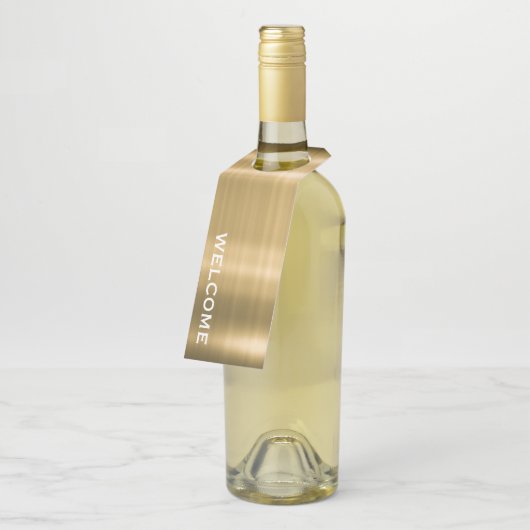 Gold Welcome Hospitality Bottle Neck Labels (Schuin)