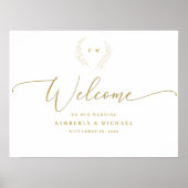 Gold Welcome Sign WreatInitiaal Poster (Voorkant)