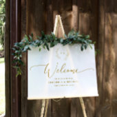Gold Welcome Sign WreatInitiaal Poster