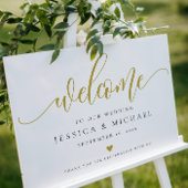 Gold Welcome Wedding Sign Poster