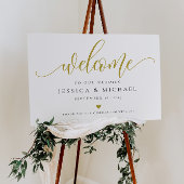Gold Welcome Wedding Sign Poster