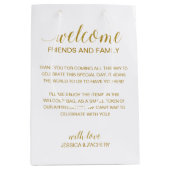 Gold Welkom bij bruiloft gastaccommodatie Medium Cadeauzakje (Voorkant)