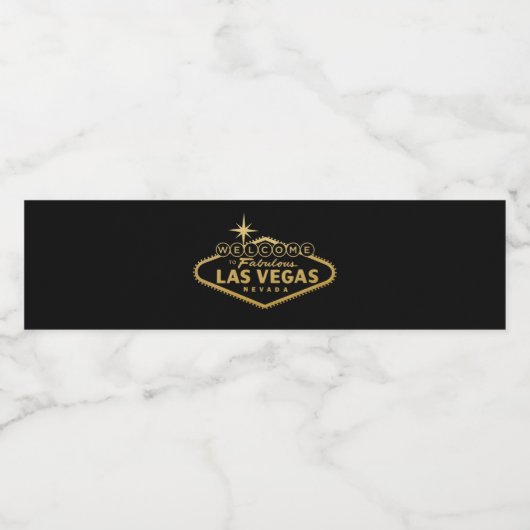 Gold Welkom bij Vegas Sign Waterfles Etiket (Enkel label)