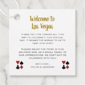 Gold Welkom in Las Vegas Welkomstpakket Bedankjes Labels (Voorkant)