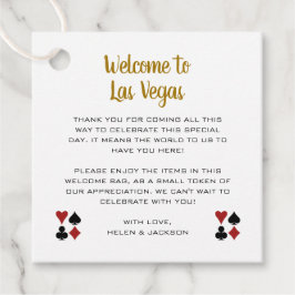 Gold Welkom in Las Vegas Welkomstpakket Bedankjes Labels