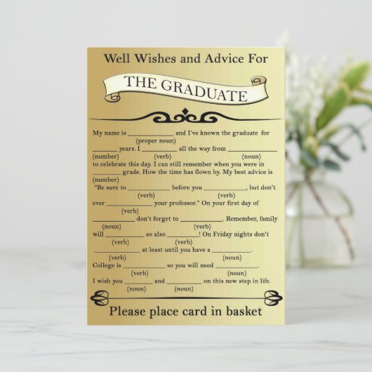 Gold Well Wensen en advies voor de Afstuderen Kaart (Staand voorkant)
