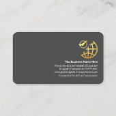 Gold Wereldbol Airplane Orbit Logistics Visitekaartje (Achterkant)