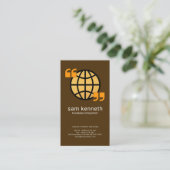 Gold Wereldbol Creative Quotting Marks Vertaler Visitekaartje (Staand voorkant)