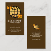 Gold Wereldbol Creative Quotting Marks Vertaler Visitekaartje (Voorkant / Achterkant)