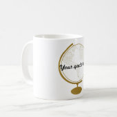 Gold Wereldbol DIY Quote Koffiemok (Voorkant links)