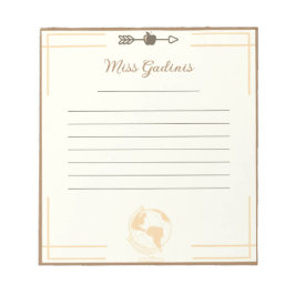 Gold Wereldbol Teacher Notitieblok