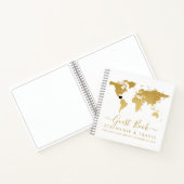 Gold Wereldkaart Heart Destination Guest Book Notitieboek (Binnen)