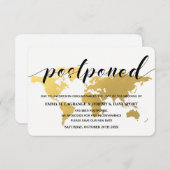 Gold wereldkaart verandering datum bruiloft informatiekaartje (Voorkant / Achterkant)