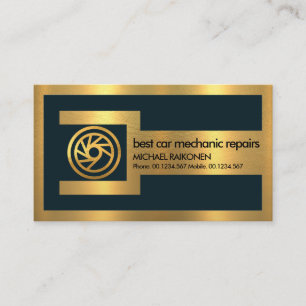 Gold WFrench Lijst Gold Tire Automotive Mechanic Visitekaartje