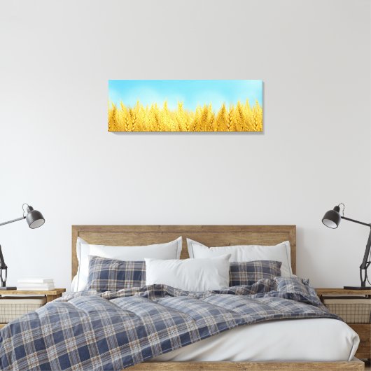 Gold Wheat Field Blue sky Oil Painting Summer Canvas Afdruk (Insitu (Slaapkamer))