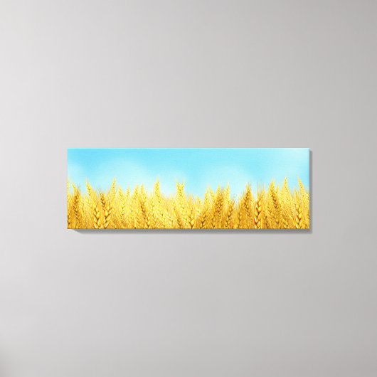 Gold Wheat Field Blue sky Oil Painting Summer Canvas Afdruk (Voorkant)