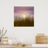 Gold Wheat Field Sunset sky Oil Painting Summer Poster (Keuken)