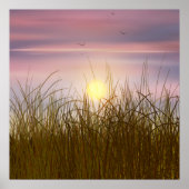 Gold Wheat Field Sunset sky Oil Painting Summer Poster (Voorkant)