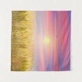 Gold Wheat Field Sunset sky Oil Painting Summer Wandkleed (Voorkant (horizontaal))