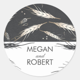 Gold Wheat herfst bruiloft Ronde Sticker