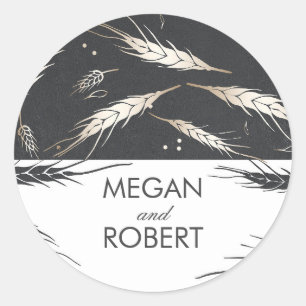 Gold Wheat herfst bruiloft Ronde Sticker