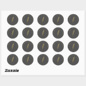 Gold Wheat Logo Round Sticker (Vel)