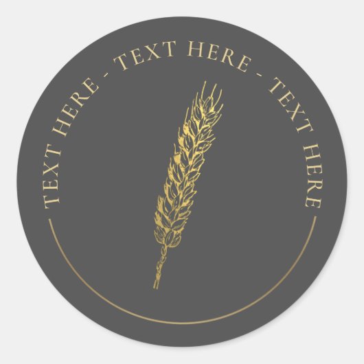 Gold Wheat Logo Round Sticker (Voorkant)