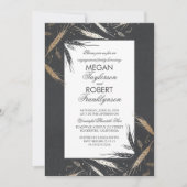 Gold Wheat Rustic Modern Herfst Engagement Party Kaart (Voorkant)