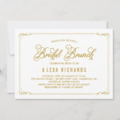 Gold Whimsical Borders Bridal Brunch Invitation Kaart (Voorkant)