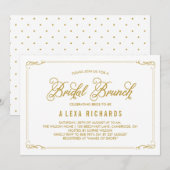 Gold Whimsical Borders Bridal Brunch Invitation Kaart (Voorkant / Achterkant)