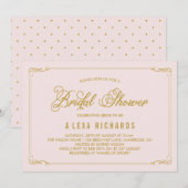 Gold Whimsical Borders Bridal Shower Invitation Kaart (Voorkant / Achterkant)