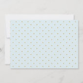 Gold Whimsical Borders Light Blue Baby shower Kaart (Achterkant)