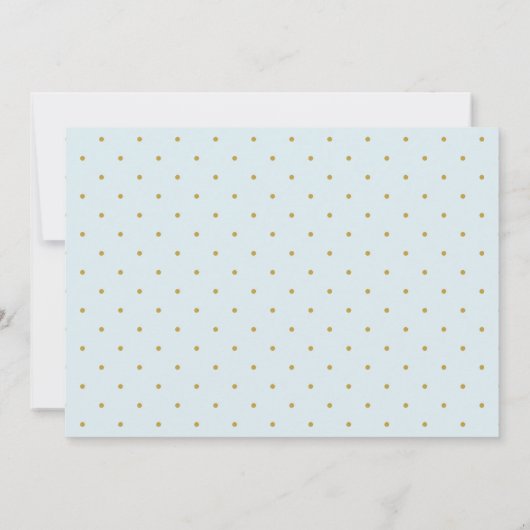 Gold Whimsical Borders Light Blue Baby shower Kaart (Achterkant)
