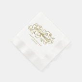 Gold Whimsical Floral Script Afstuderen Servet (Hoek)