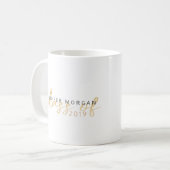 Gold Whimsical | Kaart naam Afstuderen Koffiemok (Voorkant links)