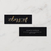 Gold Whimsical | Kaart naam Afstuderen Mini Visitekaartje (Voorkant / Achterkant)