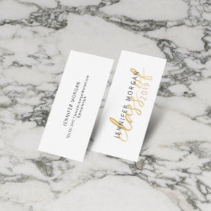 Gold Whimsical Script Afstuderen Naam Kaart Mini Visitekaartje
