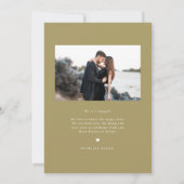 Gold Whimsical Script Foto Verloving Aankondiging (Achterkant)