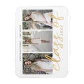 Gold Whimsical Script Photo Afstuderen Magnet Magneet (Verticaal)