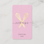 Gold Whisk Bakery Chef Caterer Editable Qr Code Visitekaartje (Voorkant)