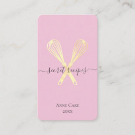 Gold Whisk Bakery Chef Caterer Editable Qr Code Visitekaartje